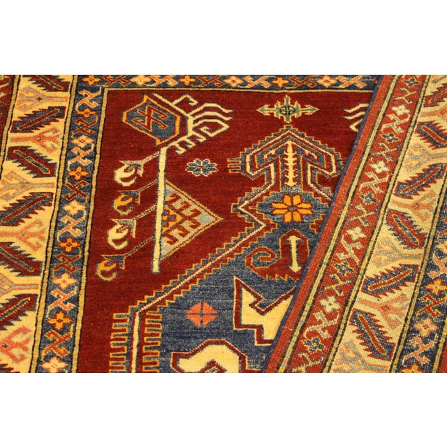 Tribal 1990s 1990s Tribal Super Kazak Rust/Tan Wool Rug For Sale - Image 3 of 9