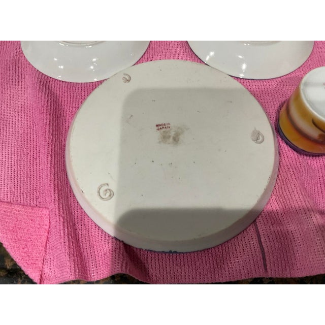 Art Deco 1920s–1930s Japanese Art Deco Hand-Painted Landscape Lusterware Collection – 6 Pieces For Sale - Image 3 of 7