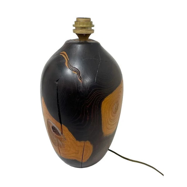 Turned Wood Table Lamp For Sale - Image 10 of 12