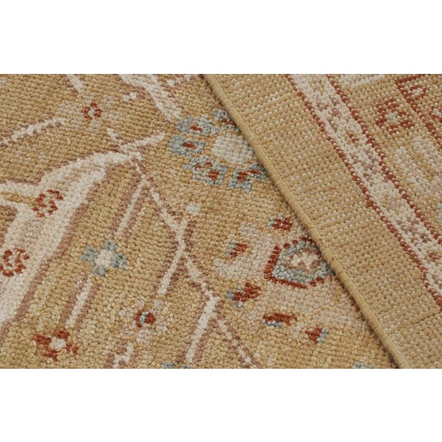 Rug & Kilim’s Oushak Style Rug in Beige-Brown, Gold Floral Patterns For Sale In New York - Image 6 of 6