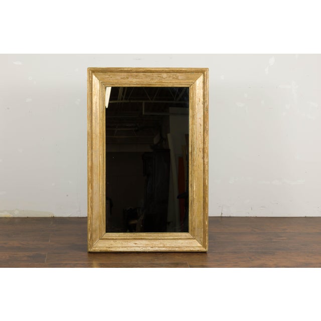19th Century French Painted Wood Rectangular Mirror with Rustic Character For Sale In Atlanta - Image 6 of 12