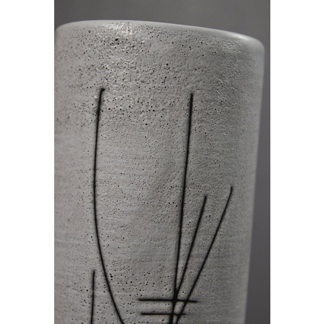 1950s Tubular Ceramic Vase with Abstract Decor by Henri Cimal for Vallauris, 1950s For Sale - Image 5 of 9