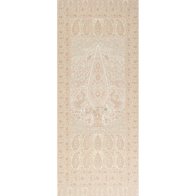 SAMPLE - Schumacher Colmery Paisley Panel Fabric In Parchment For Sale