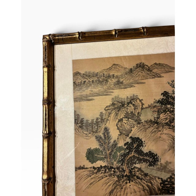 Wood A Pair of Chinese Paintings, Ink and Color on Silk, 20th Century, Signed For Sale - Image 7 of 14