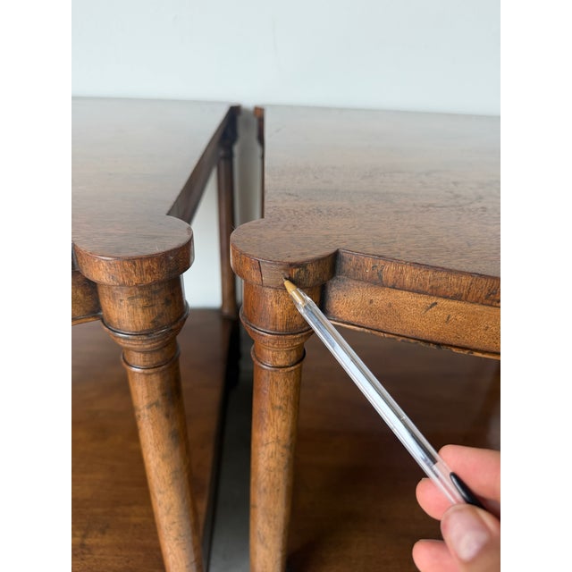 Vintage Baker Furniture Empire-Style Wood End Tables With Drawer – A Pair For Sale - Image 16 of 18