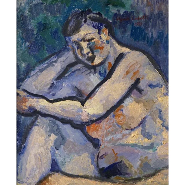 Edgardo Corbelli, Blue Nude, 1953, Oil For Sale - Image 9 of 9