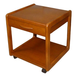 Vintage Side Table on Wheels with Drawer, 1990s For Sale