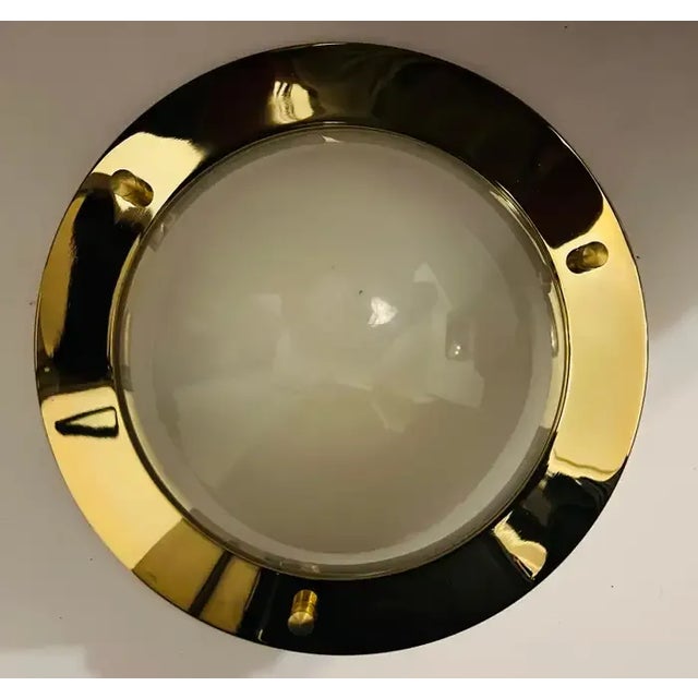 Metal Nautical Azucena 1960 Luigi Caccia Dominioni Italian Mid Century Flush Lamp For Sale - Image 7 of 12