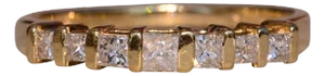 The Kerwin Road: Bar Set Princess Cut Natural Diamond Ring in Yellow Gold