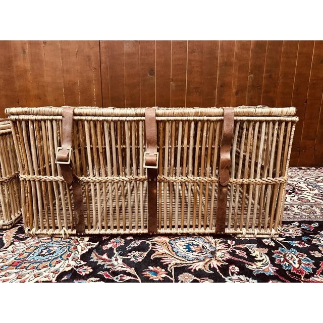 Classic Wicker Basket Travel Case (Set of 2) For Sale - Image 5 of 7