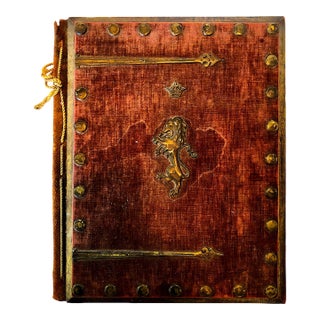 Gothic Revival Velvet-Covered Document Presentation Portfolio For Sale