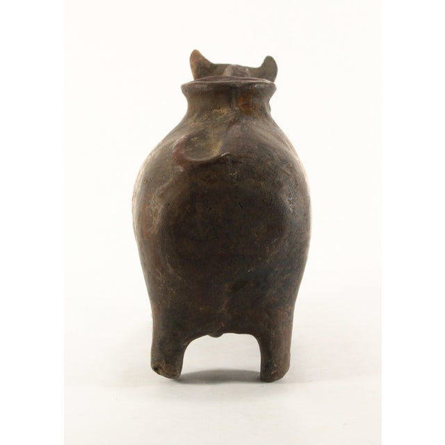 Huge 19th C. Spanish Colonial Cusco Pottery Bull Shaped Terracotta Chicha Vessel For Sale - Image 11 of 18