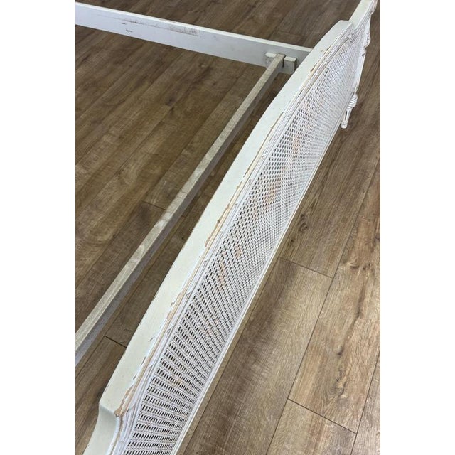 Vintage French King Size Bed Frame with Cane Panel and Carved Headboard For Sale - Image 11 of 12
