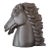 Large Vintage Dark Brown Ceramic Horse Head Sculpture For Sale