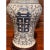 Antique Late Qing Chinese Blue White Double Happiness Vase 15" w Stand For Sale - Image 4 of 6