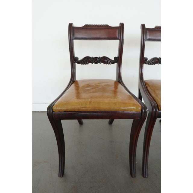 Brown Vintage Regency-Style Side Chairs (Set of 2) For Sale - Image 8 of 18