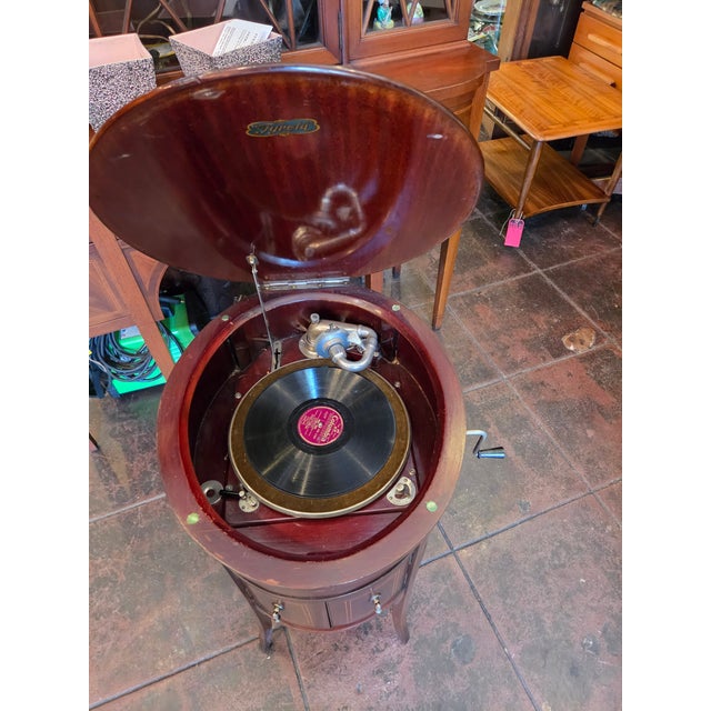Antique 1920s Tyrela Gramaphone Exceptional Sound Mahogany For Sale - Image 10 of 10