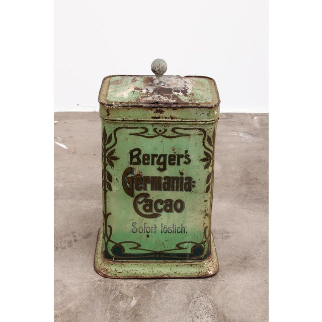 Vintage Bergers Germania-Cacao Storage Tin, Early 20th Century For Sale - Image 14 of 14