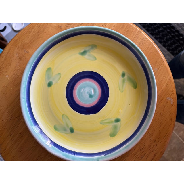 Vintage set of 6 Carousel Caleca Stoneware luncheon or salad plates.