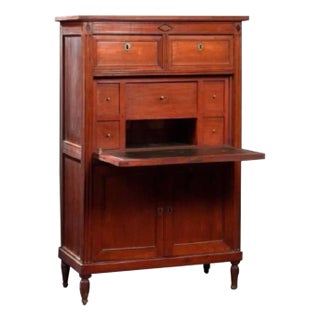 18th Century, French Mahogany Secretaire a Abattant For Sale