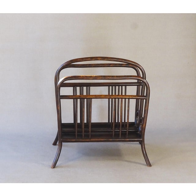 Brown Vienna Secession No. 33 Magazine Rack by Michael Thonet, 1904 For Sale - Image 8 of 14