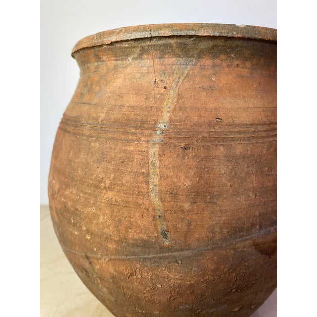 Ceramic Antique Rustic Terracotta Water Jug, Mediterranean Style For Sale - Image 7 of 11