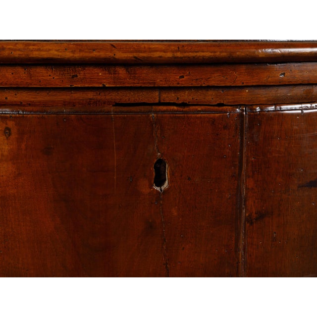 Italian Italian 1800s Walnut Three-Drawer Serpentine Front Commode with Bronze Hardware For Sale - Image 3 of 12