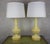 Wood Pair of Spanish Yellow Ceramic Lamps With Gilt Bases For Sale - Image 7 of 8