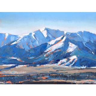 Sangre De Cristo Range, Salida Colorado by David Shingler | Oil on Wood Mountain landscape. For Sale