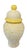 Vintage Fat Lava Styled Textured Ceramic Ginger Jar. This vase features a yellow rim and crackled white glaze over yellow...