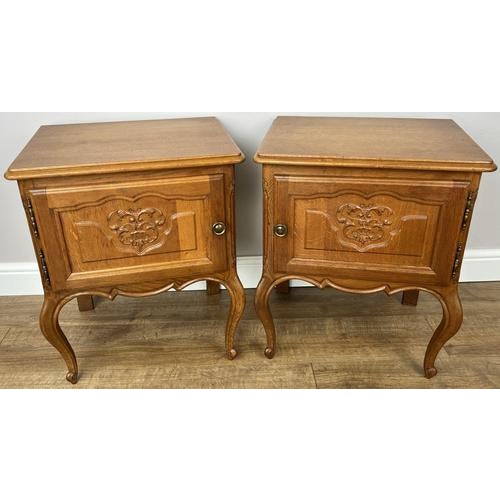 Vintage French Bedside Tables in Oak, Set of 2 For Sale - Image 14 of 14