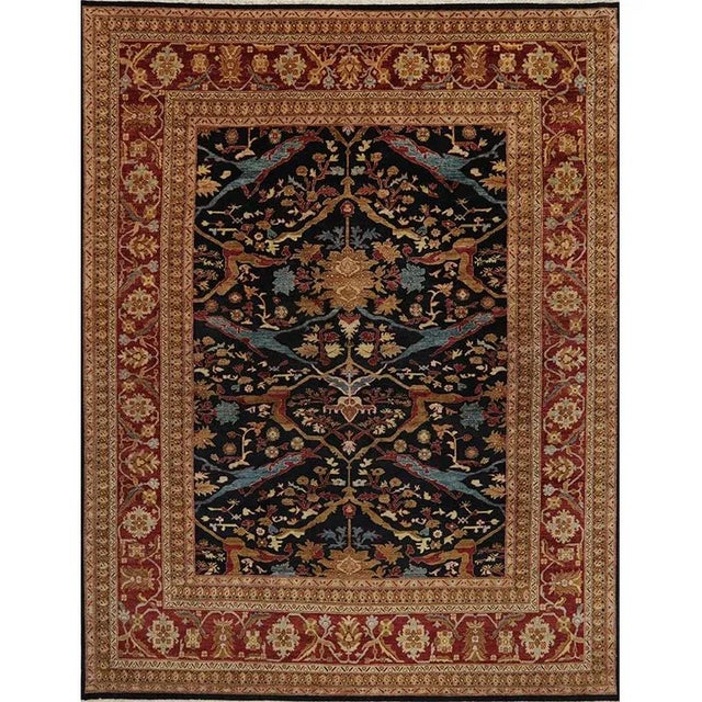Handwoven Black/Red Serapi Style Rug 9'1" X 11'9" For Sale - Image 10 of 10