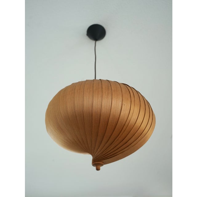 Wooden Nautilus Ceiling Lamp attributed to Hans Agne Jakobsson, 1960s For Sale - Image 10 of 16