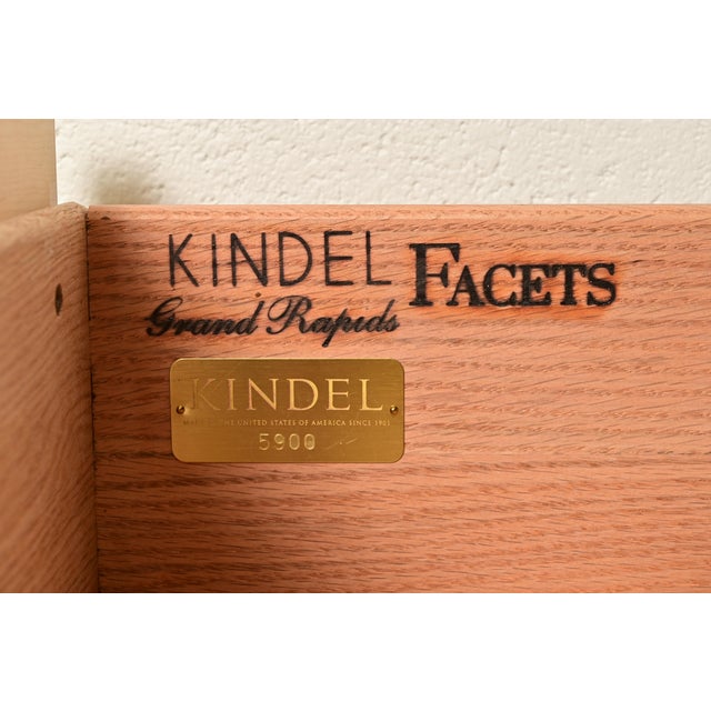 Wood Kindel Furniture Modern Hollywood Regency Mahogany and Cream Lacquered Nightstand For Sale - Image 7 of 11