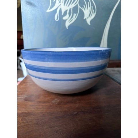 Late 20th Century Signed Authentic Mary Hadley Blue and White Sailboat Bowl For Sale In Portland, OR - Image 6 of 6