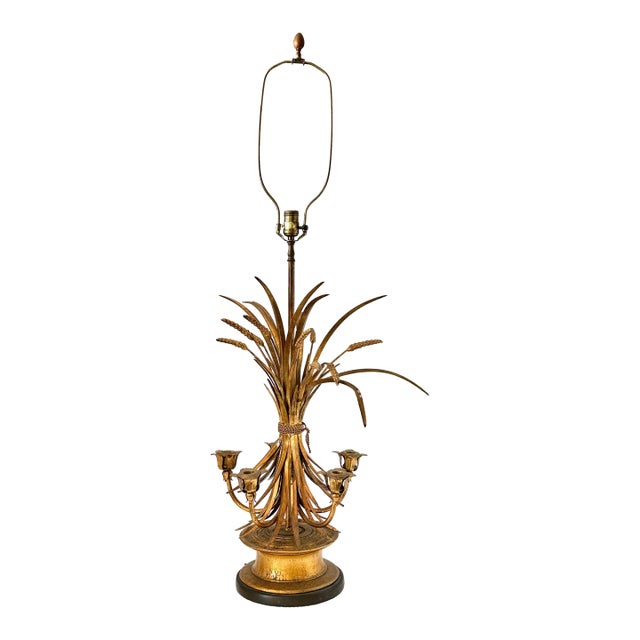 Midcentury Neoclassic Wheat Sheaf Lamp, Frederick Cooper For Sale