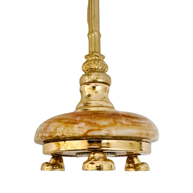 Metal Early 20th Century Miniature French Decorative Scale With Polished Brass Frame & Tiger-Eye Onyx Base For Sale - Image 7 of 12