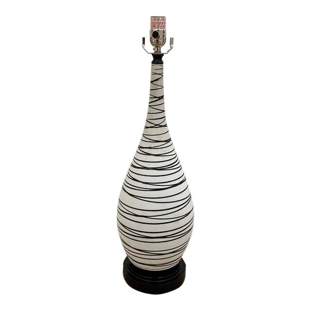 Currey & Co Long Neck Porcelain Lamp For Sale