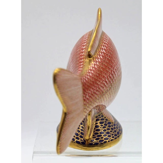 Royal Crown Derby Porcelain Vintage MCM Royal Crown Derby Bone China Golden Carp Fish Goldfish Figurine For Sale - Image 4 of 5