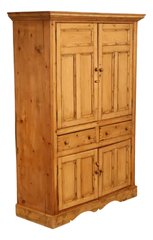 Pine Country Style Armoire Cabinet With Drawers