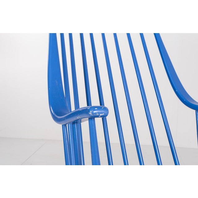Swedish wooden rocking chair. Model "Grandessa" by Lena Larsson for Nesto furniture factory. 1960s. This piece is...