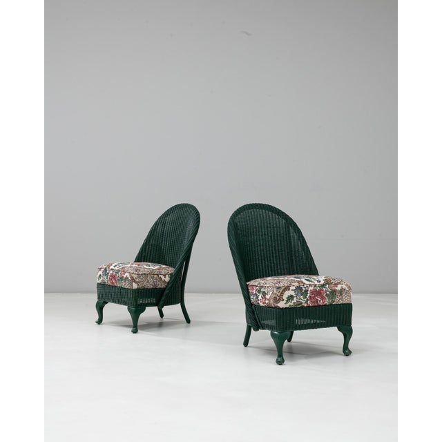 20th Century French Lloyd Loom Chairs With Upholstered Seats - A Pair For Sale - Image 18 of 18