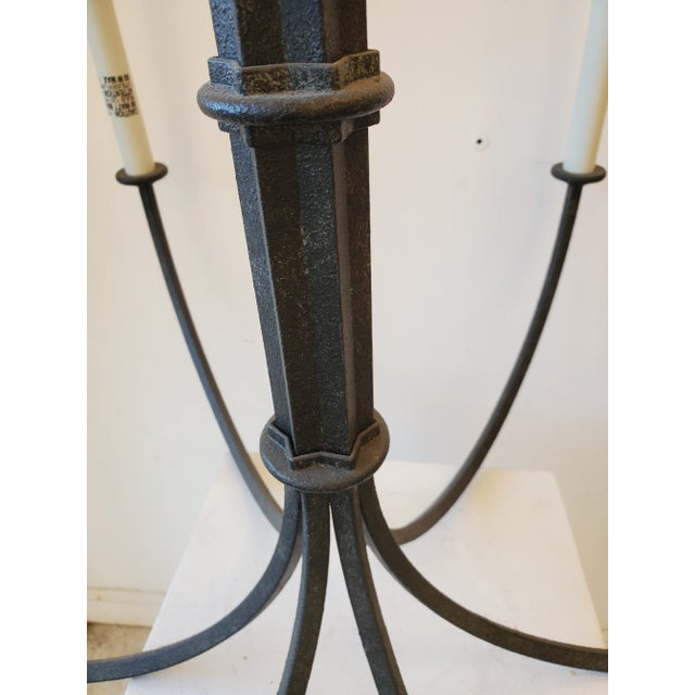 Greige Visual Comfort Iron Chandelier For Sale - Image 8 of 10