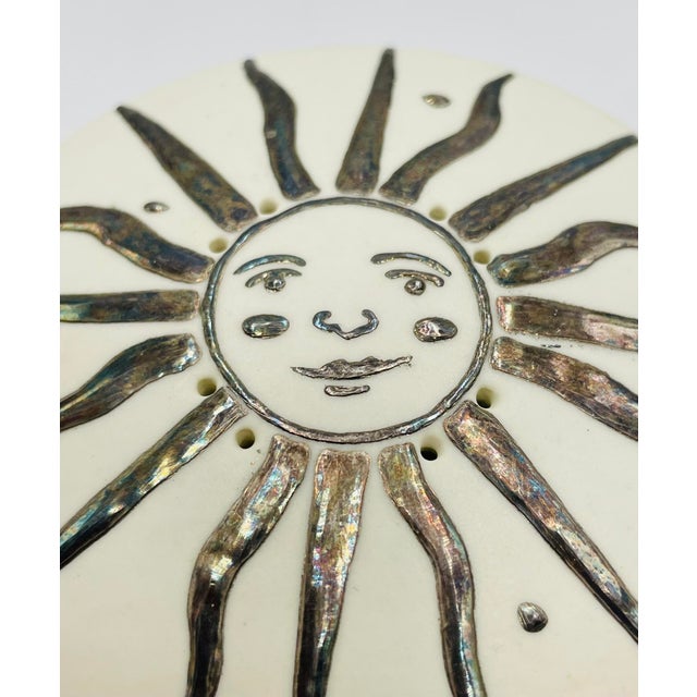 1990s Emilia Castillo “Sol Y Luna” Silver & Porcelain Salt and Pepper Set For Sale - Image 15 of 18