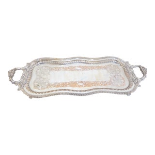 Vintage Silver Plate Tray For Sale