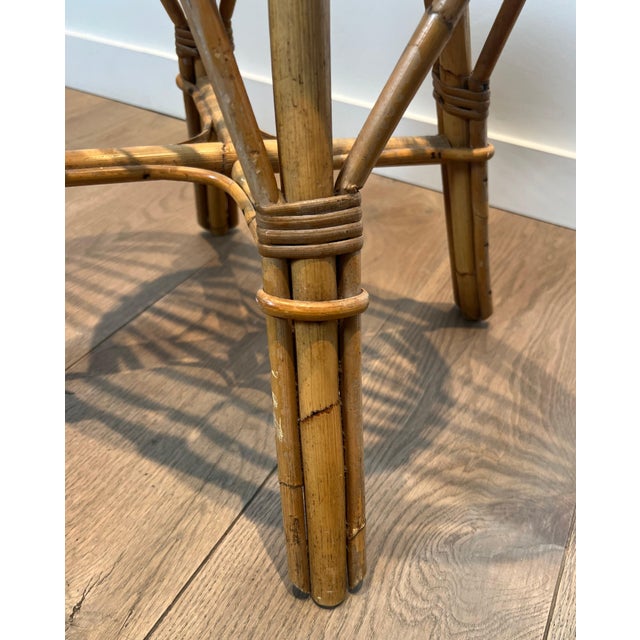 Rattan stool. French work, circa 1970. For Sale - Image 9 of 12