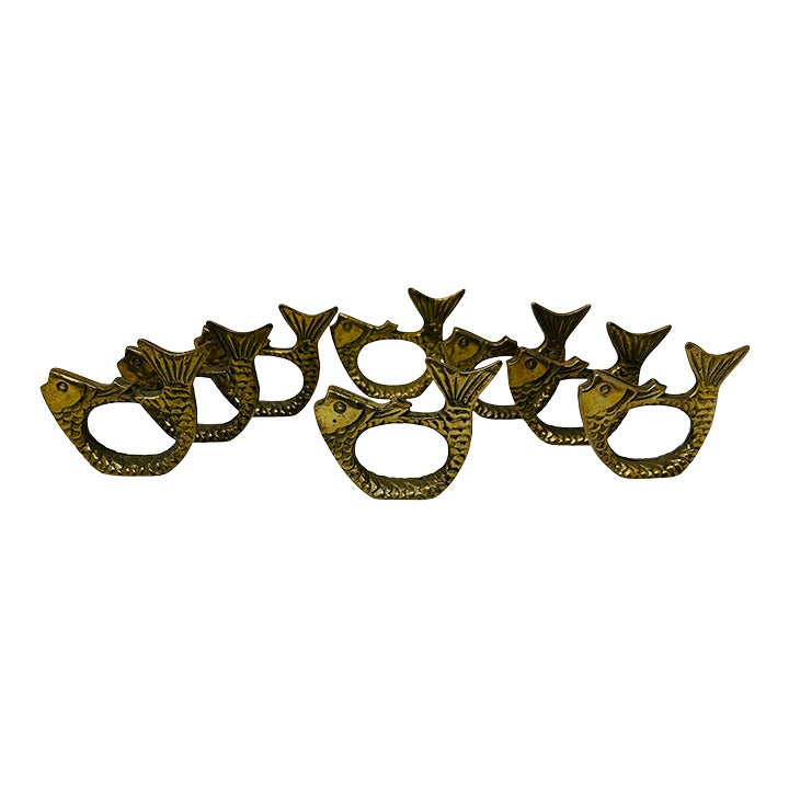 Vintage Brass Fish Napkin Rings a Set of 8 | Chairish