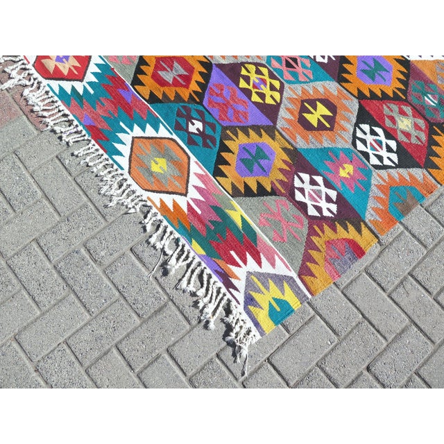 Mid 20th Century Turkish Boho Kilim Handmade Area Rugs For Sale - Image 6 of 13