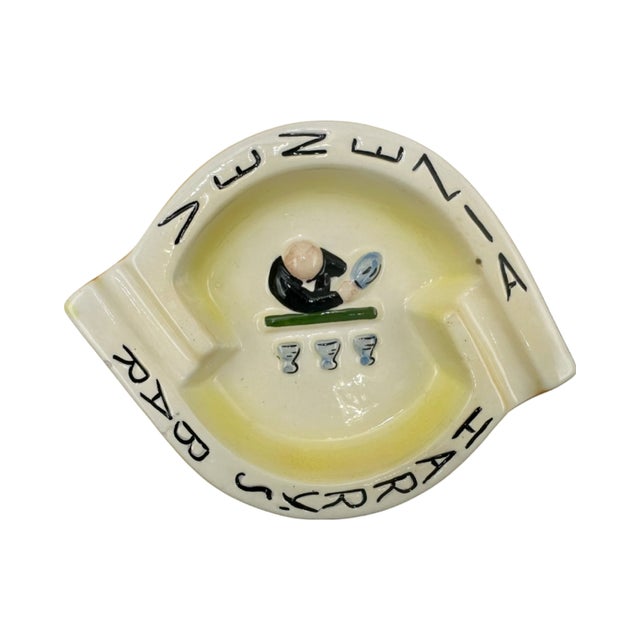 Vintage Harry's Bar Venice Italy Ashtray Yellow Ceramic Catchall Trinket Dish For Sale - Image 9 of 9