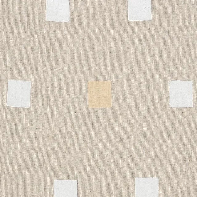 Art Deco Sample - Schumacher X Caroline Z Hurley Inkwell Hand Block Fabric in Natural For Sale - Image 3 of 4